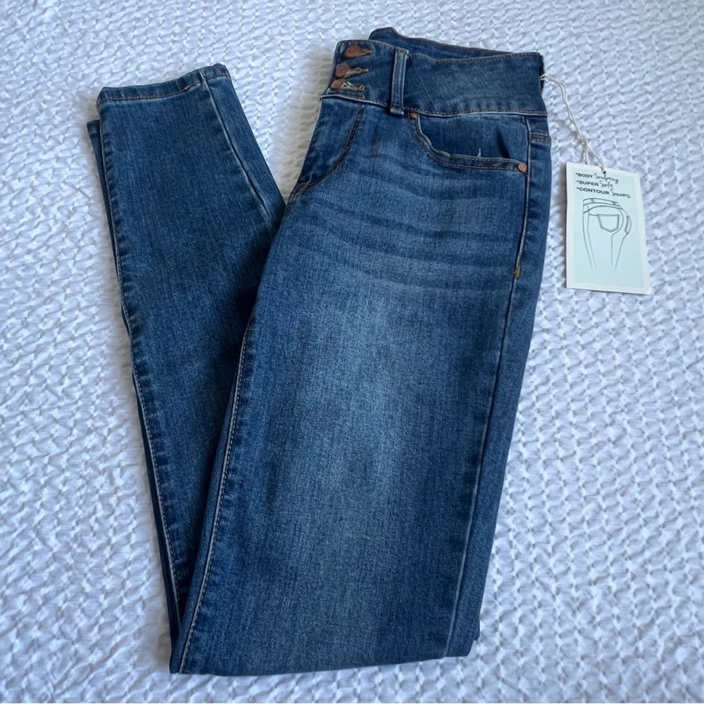 NEW Ci Sono Women's Blue Denim Pants Size 5/27 Skinny And HIGH RISE